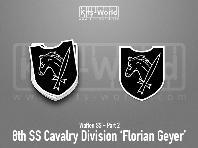Kitsworld SAV Sticker - Waffen SS - 8th SS Cavalry Division 'Florian Geyer' W:83mm x H:100mm 